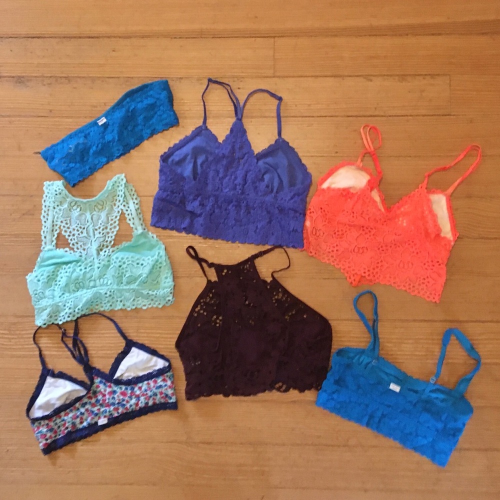 Lot of 7 Aerie and Gilly Hicks bras bralettes All Sz S - Picture 2 of 16